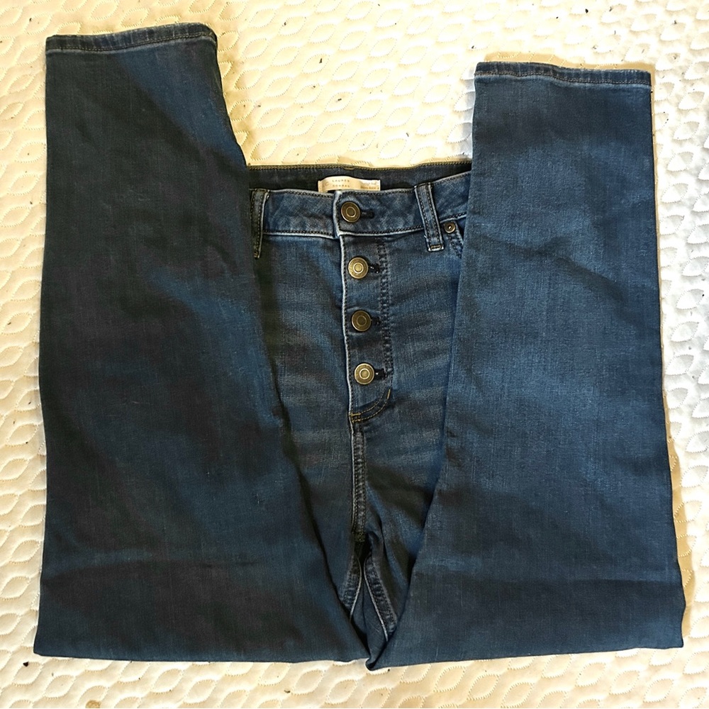 LC Lauren Conrad High Rise Button-Fly Blue Jeans - Picture 3 of 4